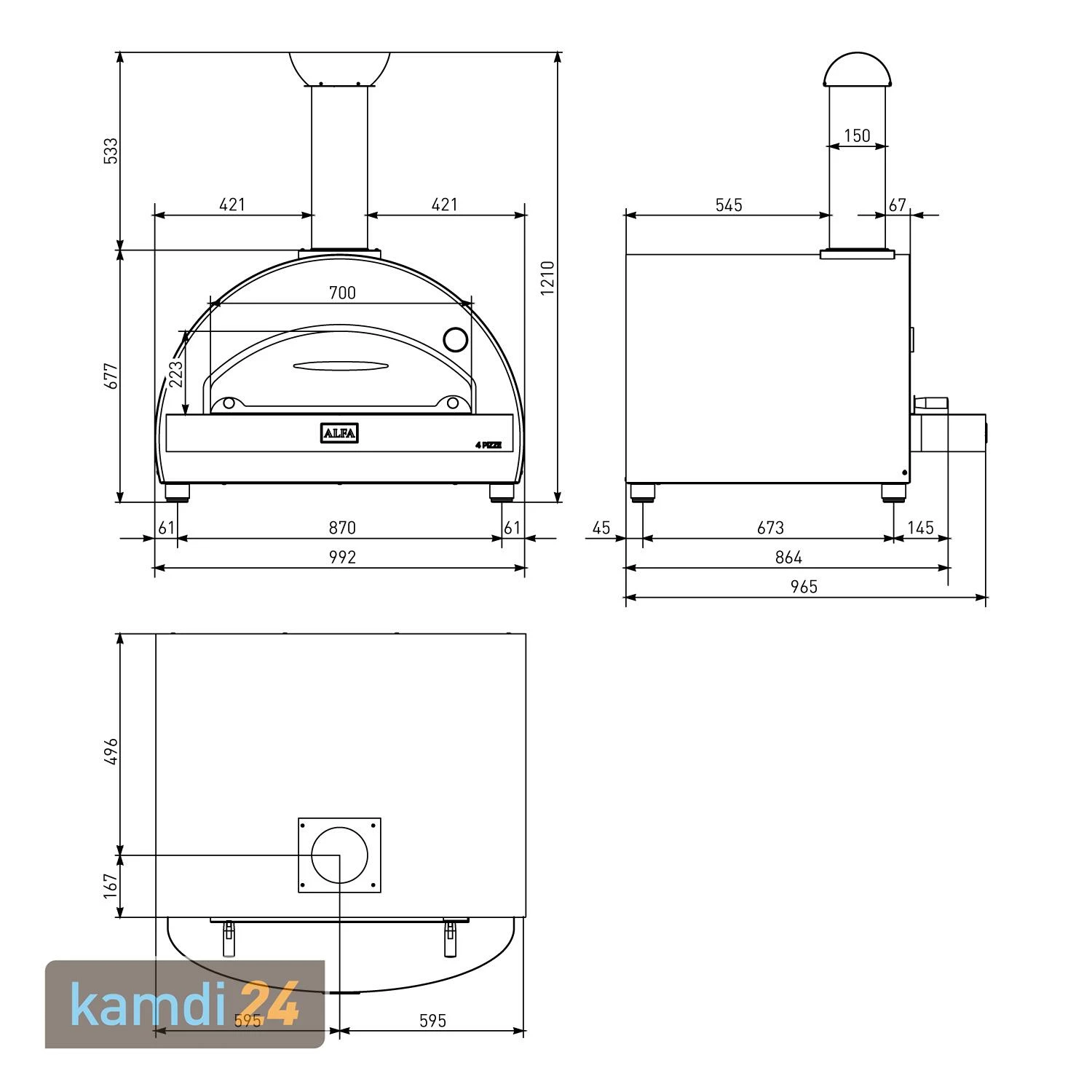 Alfa Forni 4 Pizze Pizzaofen Kupfer Ohne Unterbau 12 Alfa Forni 4 Pizze Pizzaofen Kupfer Ohne Unterbau – Bild 12