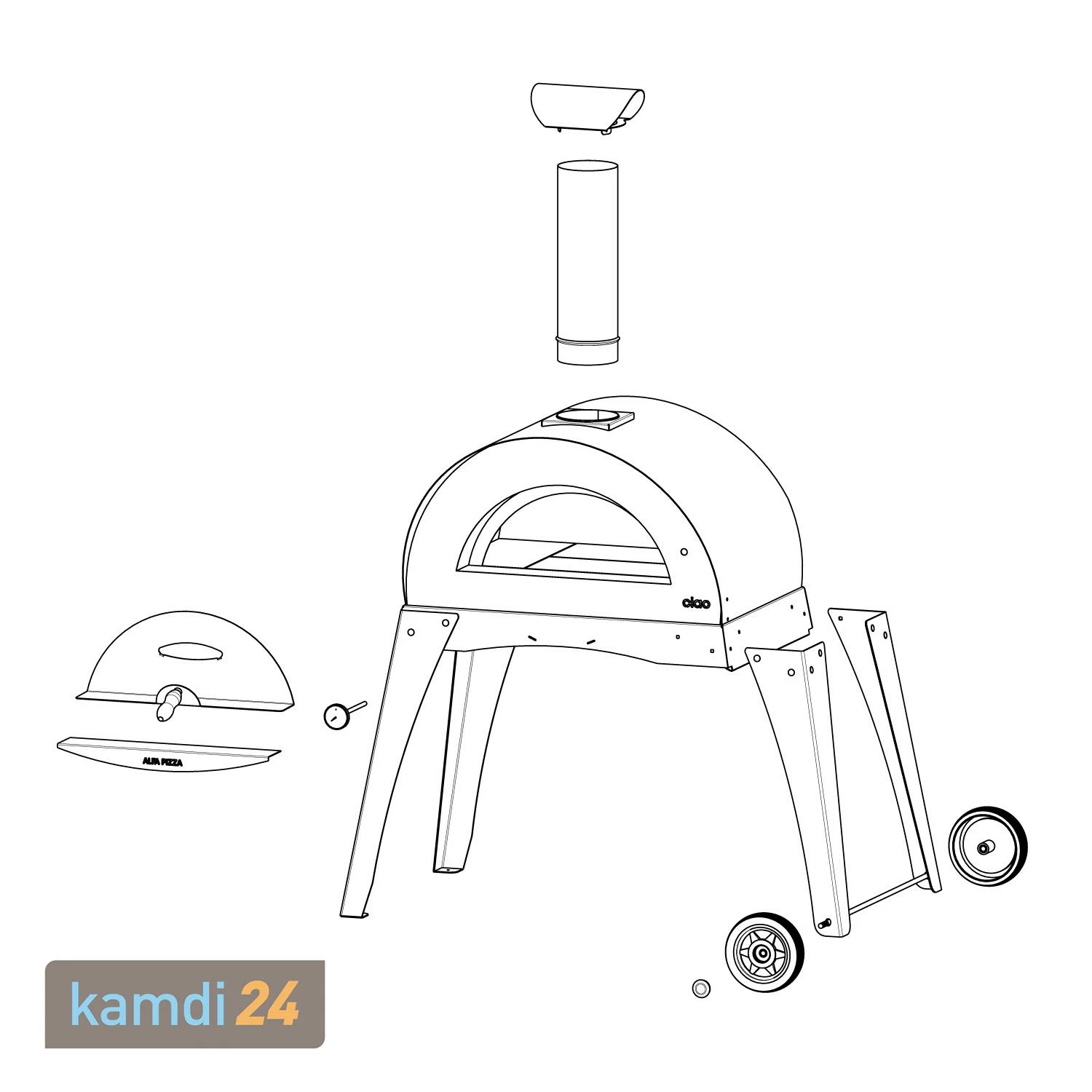 Alfa Forni Pizzaofen Ciao Grau + Abdeckhaube + Pizzaiolo-Set 8 Alfa Forni Pizzaofen Ciao Grau + Abdeckhaube + Pizzaiolo-Set – Bild 8