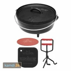 Camp Chef Set: Classic Dutch Oven SDO-10 Mit Profi-Deckelheber, Hot Pad Und Reinigungsschaber