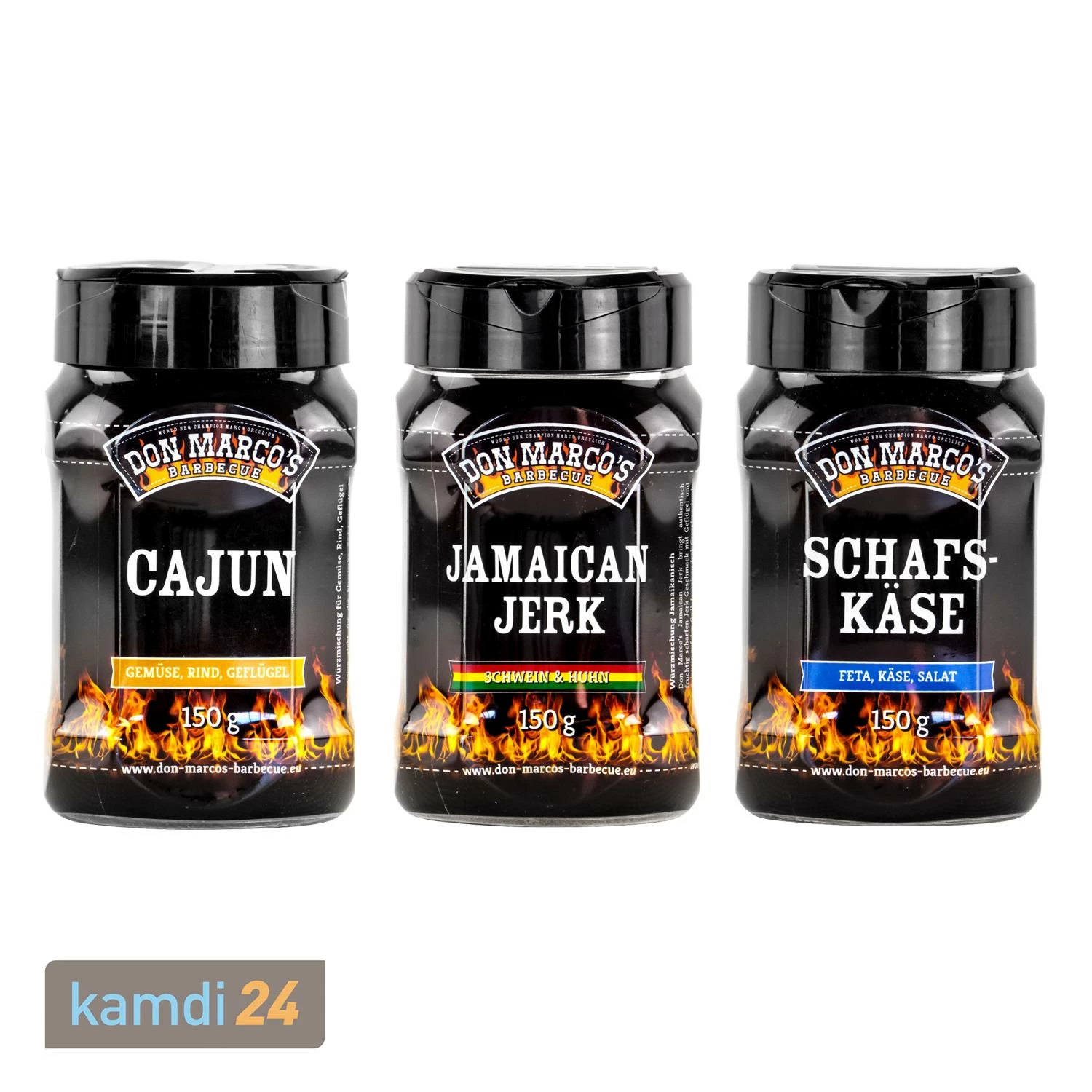 Don Marco´s Barbecue-Gewürz-Set: Cajun, Jamaican Jerk & Schafskäse 1 Don Marco´s Barbecue-Gewürz-Set: Cajun, Jamaican Jerk & Schafskäse