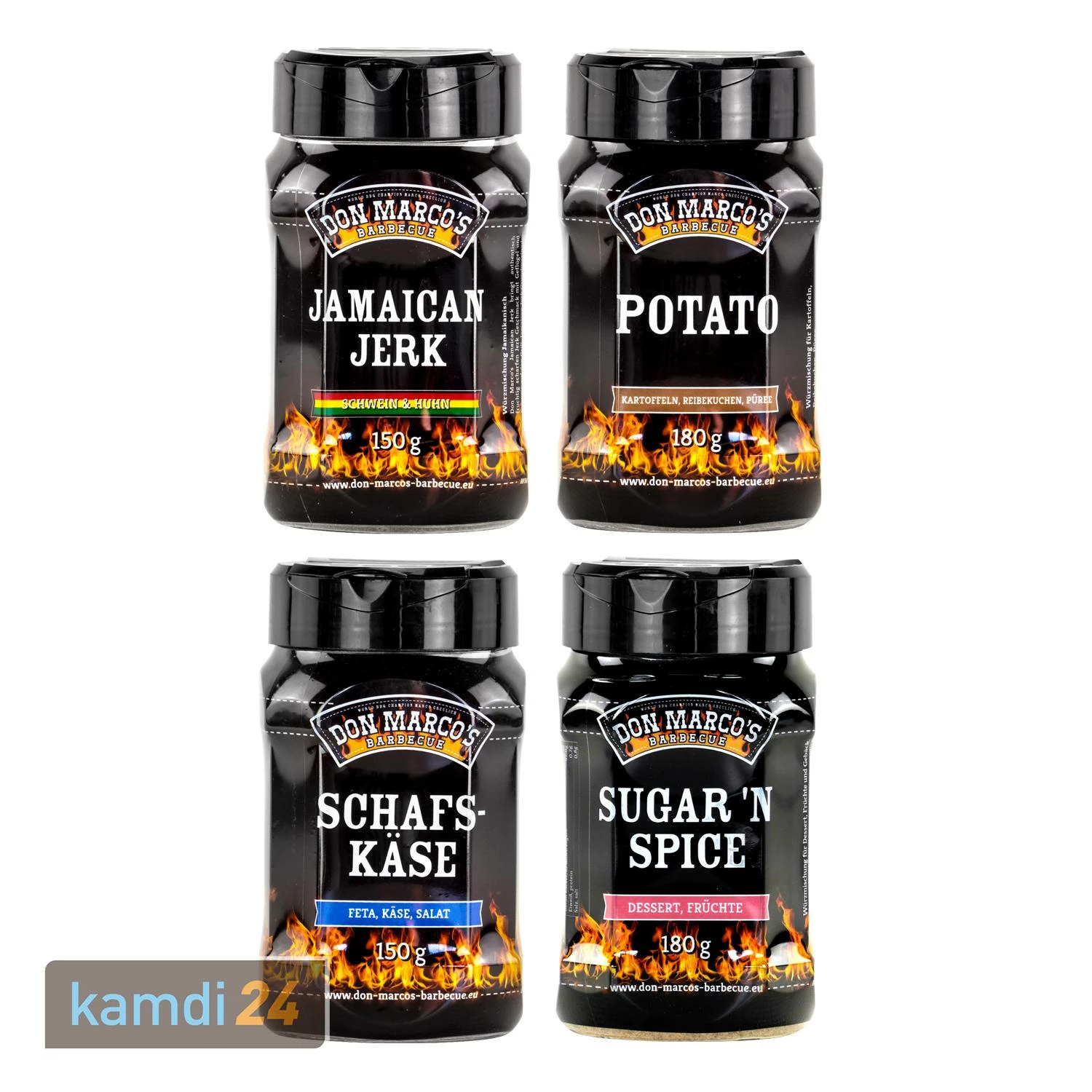 Don Marco´s Barbecue-Gewürz-Set: Jamaican Jerk, Potato, Schafskäse & Sugar´n Spice 1 Don Marco´s Barbecue-Gewürz-Set: Jamaican Jerk, Potato, Schafskäse & Sugar´n Spice