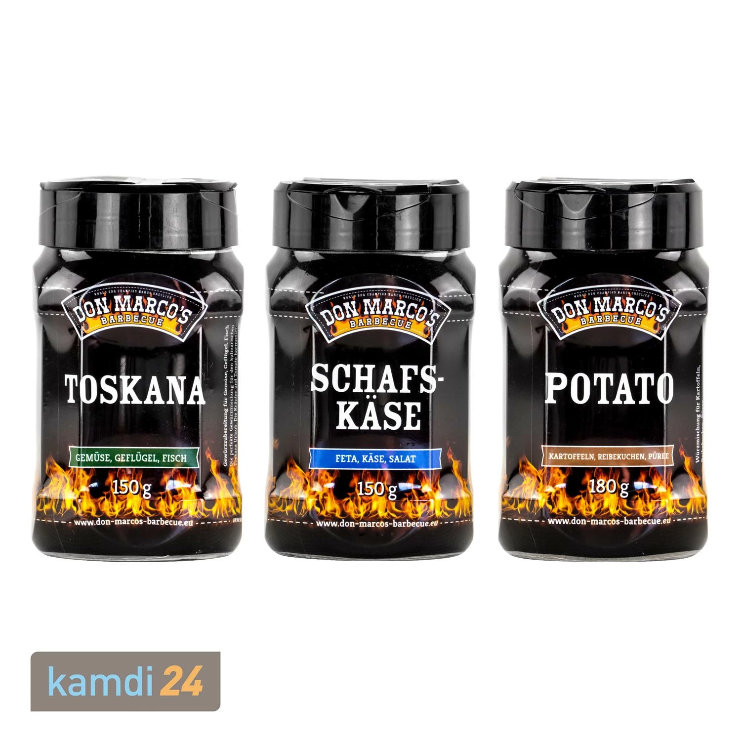 Don Marco´s Barbecue-Gewürz-Set: Toskana, Schafskäse & Potato 1 Don Marco´s Barbecue-Gewürz-Set: Toskana, Schafskäse & Potato