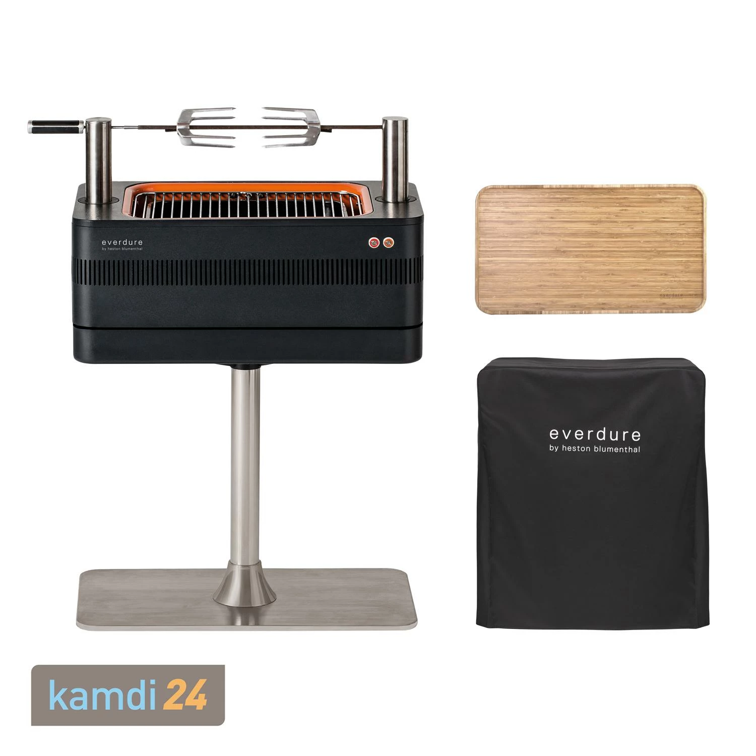 Everdure FUSION™ Holzkohlegrill + Abdeckhaube + Bambustischplatte 1 Everdure FUSION™ Holzkohlegrill + Abdeckhaube + Bambustischplatte