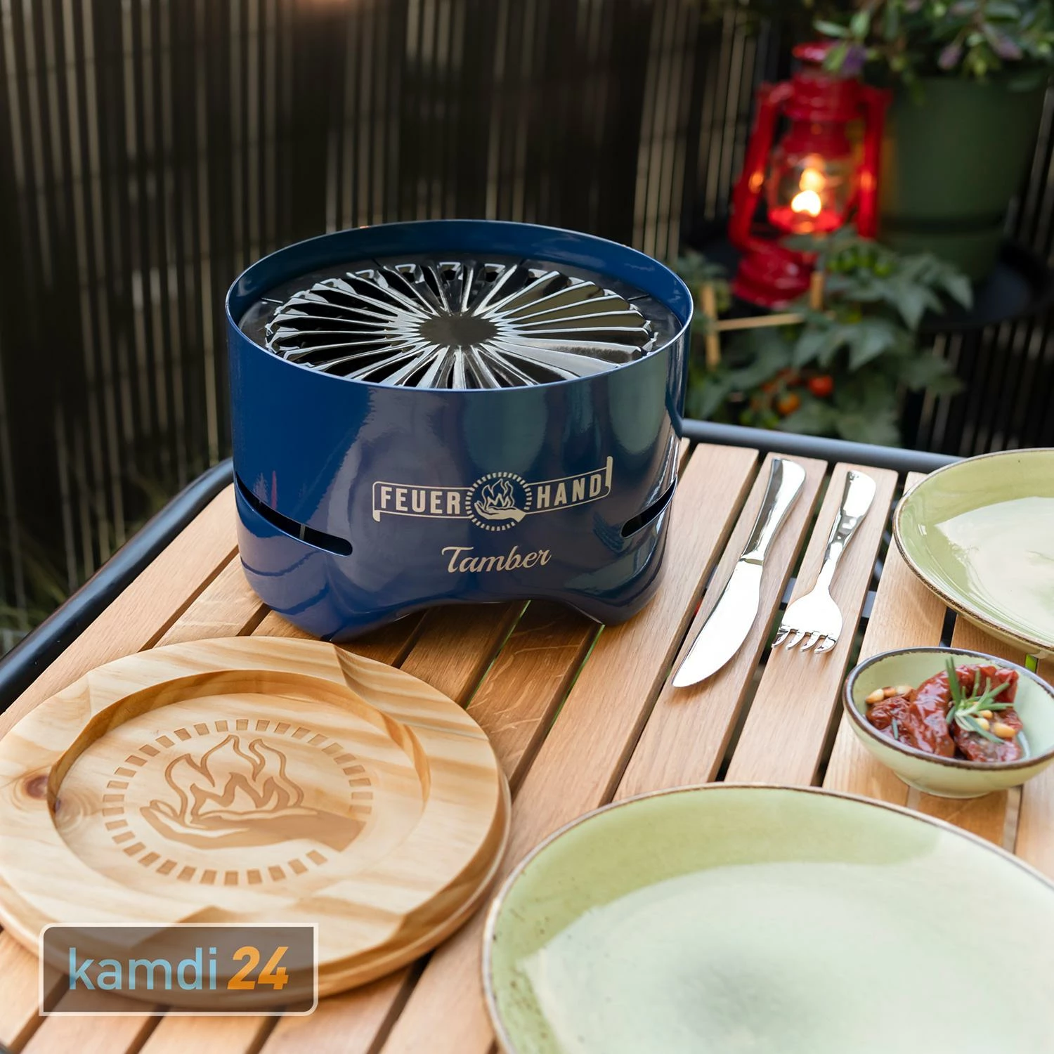 Feuerhand Tischgrill Tamber Kobaltblau 9 Feuerhand Tischgrill Tamber Kobaltblau – Bild 9