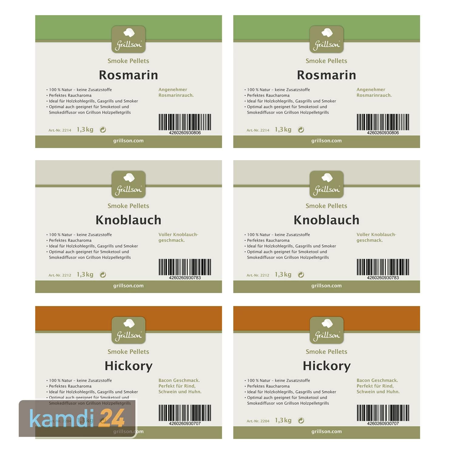 Grillson Smoke Pellets Set: 2x Rosmarin, 2x Knoblauch, 2x Hickory 2 Grillson Smoke Pellets Set: 2x Rosmarin, 2x Knoblauch, 2x Hickory – Bild 2