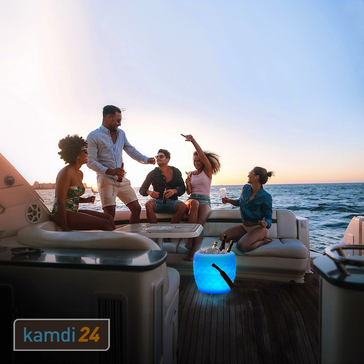 JOOULS The JOOULY Bowl Ltd. Getränkekühler Mit Bluetooth-Lautsprecher Und LED-Beleuchtung - Wabenstruktur 7 JOOULS The JOOULY Bowl Ltd. Getränkekühler Mit Bluetooth-Lautsprecher Und LED-Beleuchtung - Wabenstruktur – Bild 7