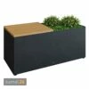 OFYR Gartenbank Black Mit Pflanzenschale