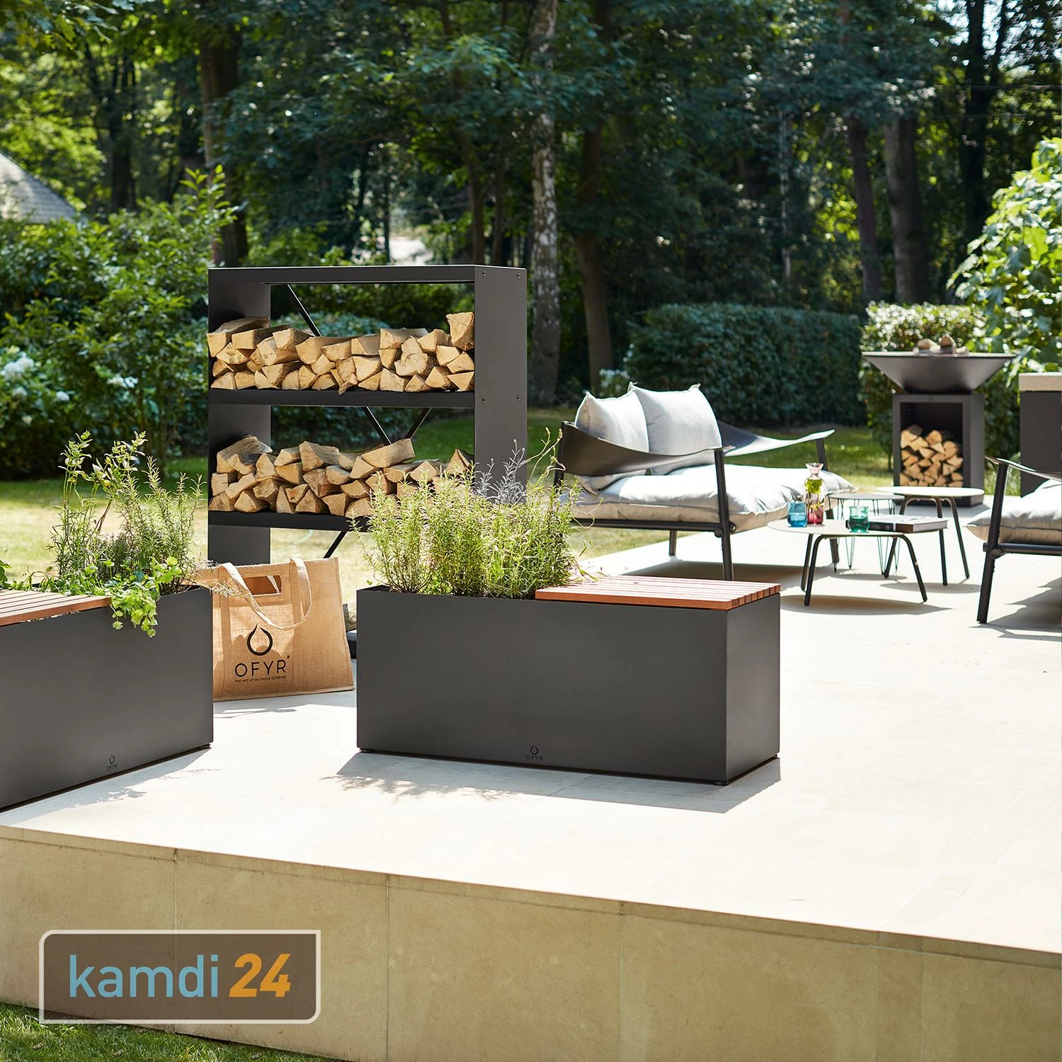 OFYR Gartenbank Black Mit Pflanzenschale 5 OFYR Gartenbank Black Mit Pflanzenschale – Bild 5