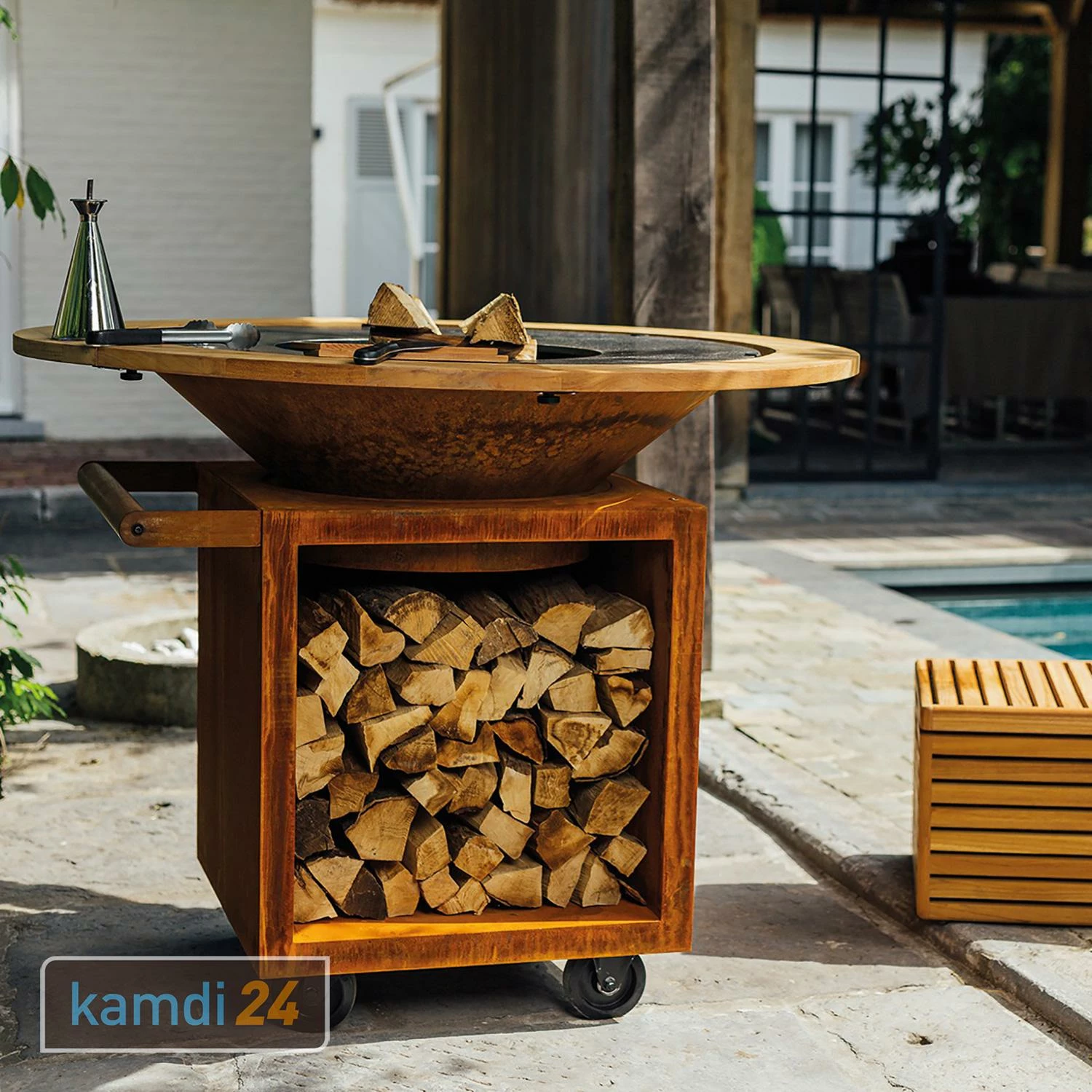 OFYR Hitzeschutzring Teakholz Für 100-er Grill & Feuerstelle 2 OFYR Hitzeschutzring Teakholz Für 100-er Grill & Feuerstelle – Bild 2