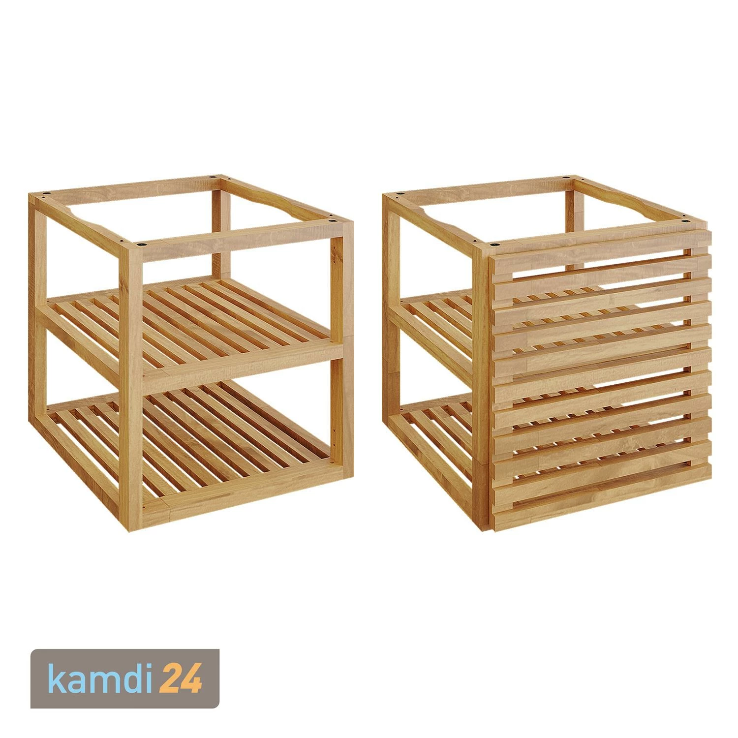 OFYR Holzeinsatz Für Sockel PRO Teakholz Klein Mit Tür 3 OFYR Holzeinsatz Für Sockel PRO Teakholz Klein Mit Tür – Bild 3