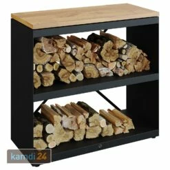 OFYR Holzregal Black Mit Arbeitsplatte