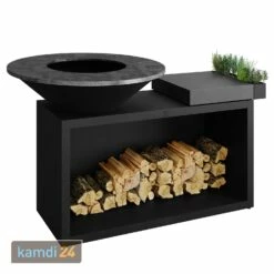 OFYR Island Black 100 Grill & Feuerstelle Mit Arbeitsplatte Keramik