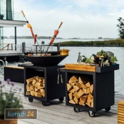 OFYR Sockel Black 65 PRO Mit Arbeitsplatte Teakholz -WEBER Verkäufe ofyr sockel black 65 pro mit arbeitsplatte teakholz 22407 m 2
