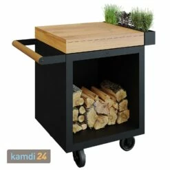 OFYR Sockel Black 65 PRO Mit Arbeitsplatte Teakholz