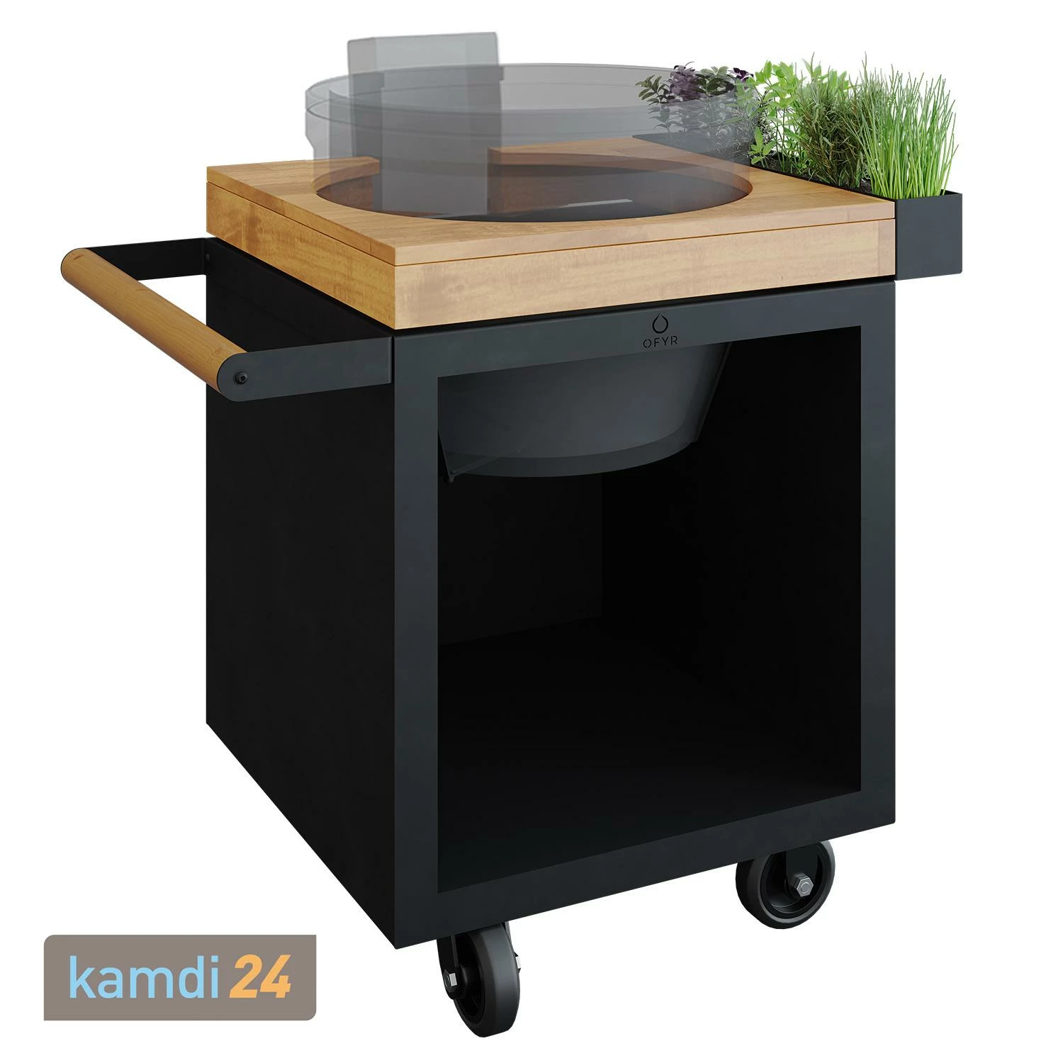 OFYR Sockel Black 65 PRO Teakholz Für Kamado KJ 1 OFYR Sockel Black 65 PRO Teakholz Für Kamado KJ