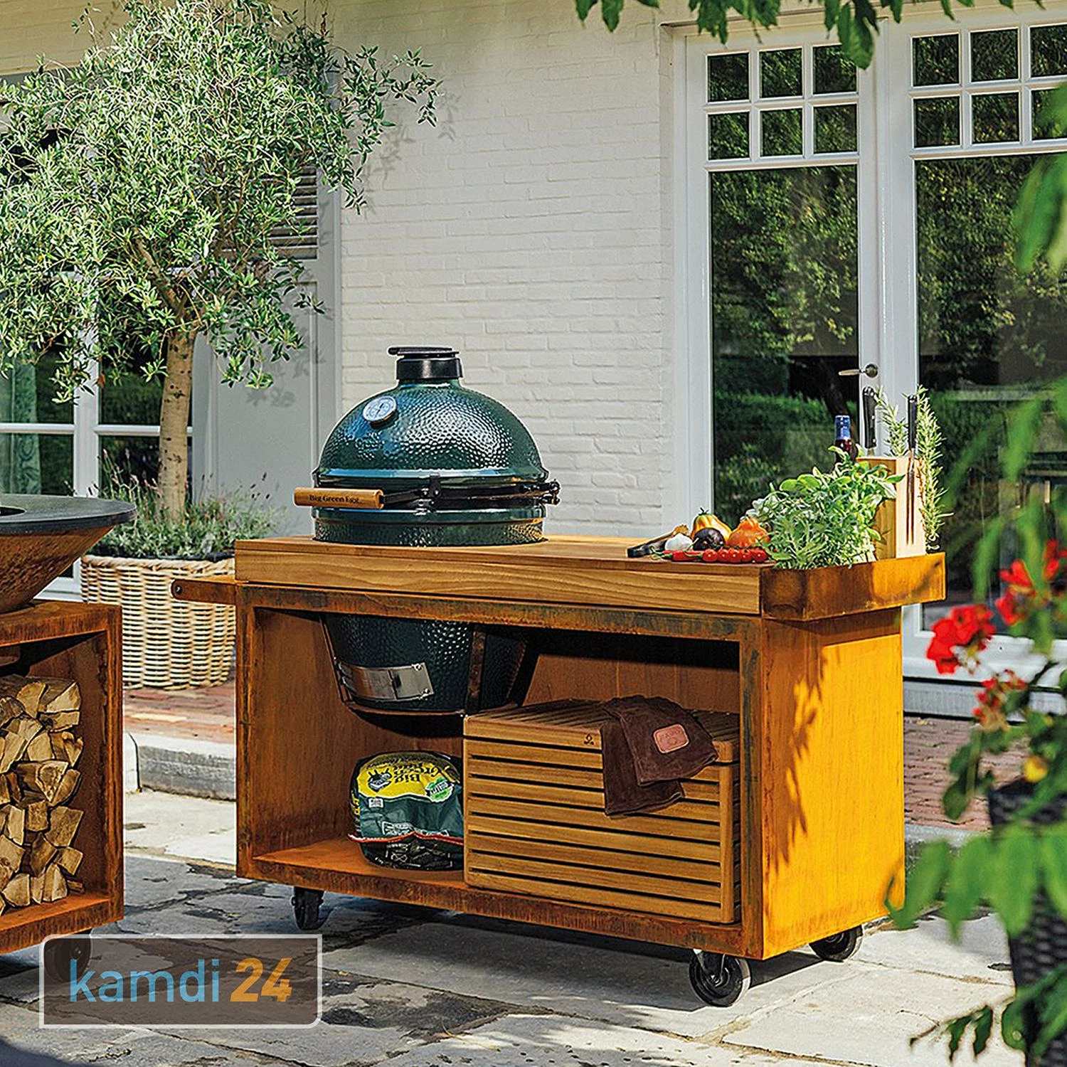 OFYR Sockel Corten 135 PRO Teakholz Für Kamado BGE 2 OFYR Sockel Corten 135 PRO Teakholz Für Kamado BGE – Bild 2