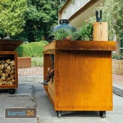 OFYR Sockel Corten 135 PRO Teakholz Für Kamado BGE 11 OFYR Sockel Corten 135 PRO Teakholz Für Kamado BGE -WEBER Verkäufe ofyr sockel corten 135 pro beton fuer kamado bge kopie 22503 m 4