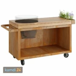 OFYR Sockel Corten 135 PRO Teakholz Für Kamado BGE