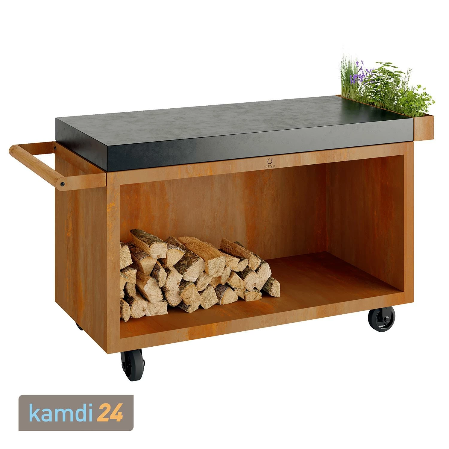 OFYR Sockel Corten 135 PRO Mit Arbeitsplatte Keramik 1 OFYR Sockel Corten 135 PRO Mit Arbeitsplatte Keramik