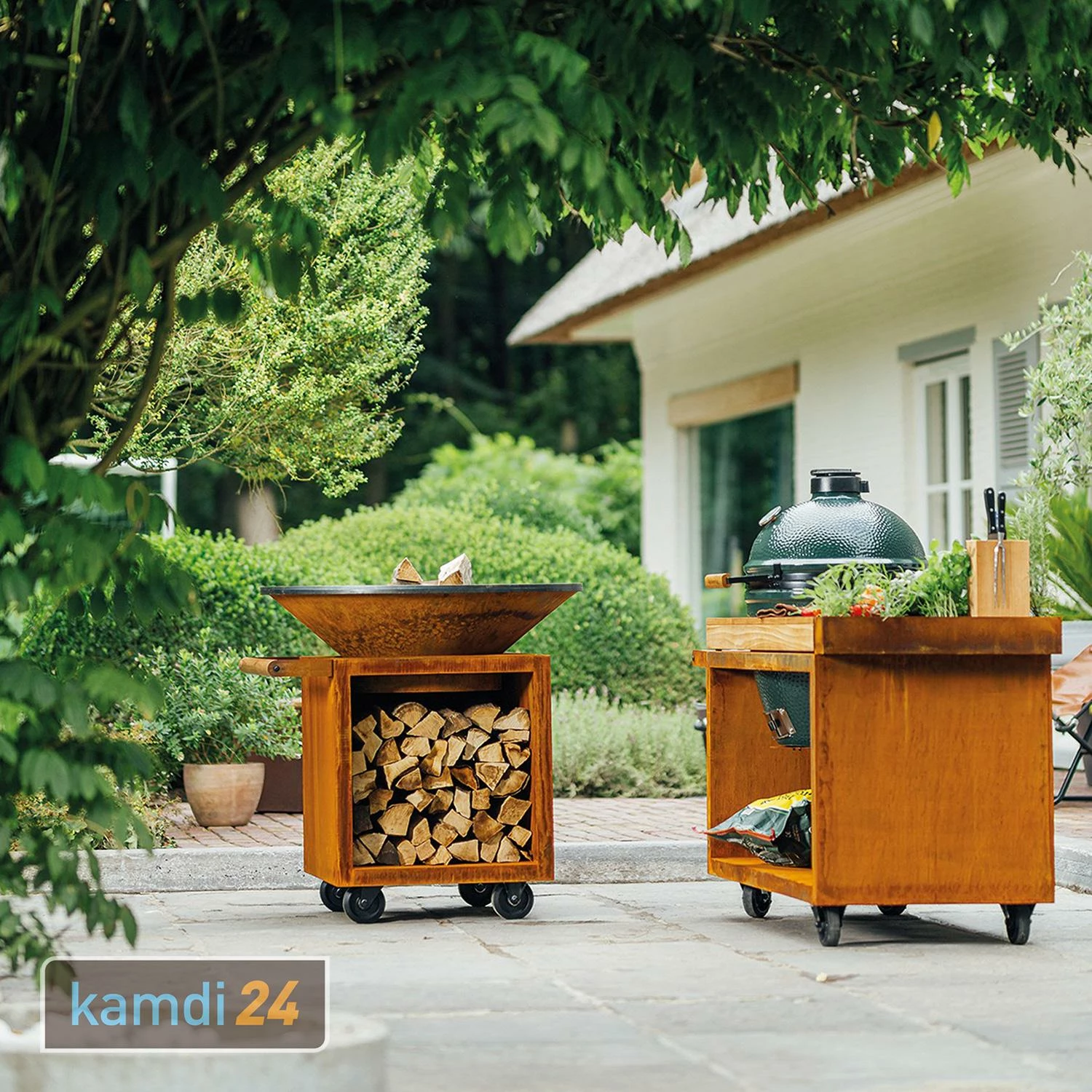 OFYR Sockel Corten 65 PRO Teakholz Für Kamado BGE 3 OFYR Sockel Corten 65 PRO Teakholz Für Kamado BGE – Bild 3