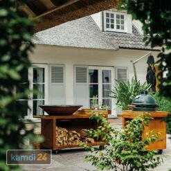 OFYR Sockel Corten 65 PRO Teakholz Für Kamado BGE 13 OFYR Sockel Corten 65 PRO Teakholz Für Kamado BGE -WEBER Verkäufe ofyr sockel corten 65 pro teakholz fuer kamado bge m 4