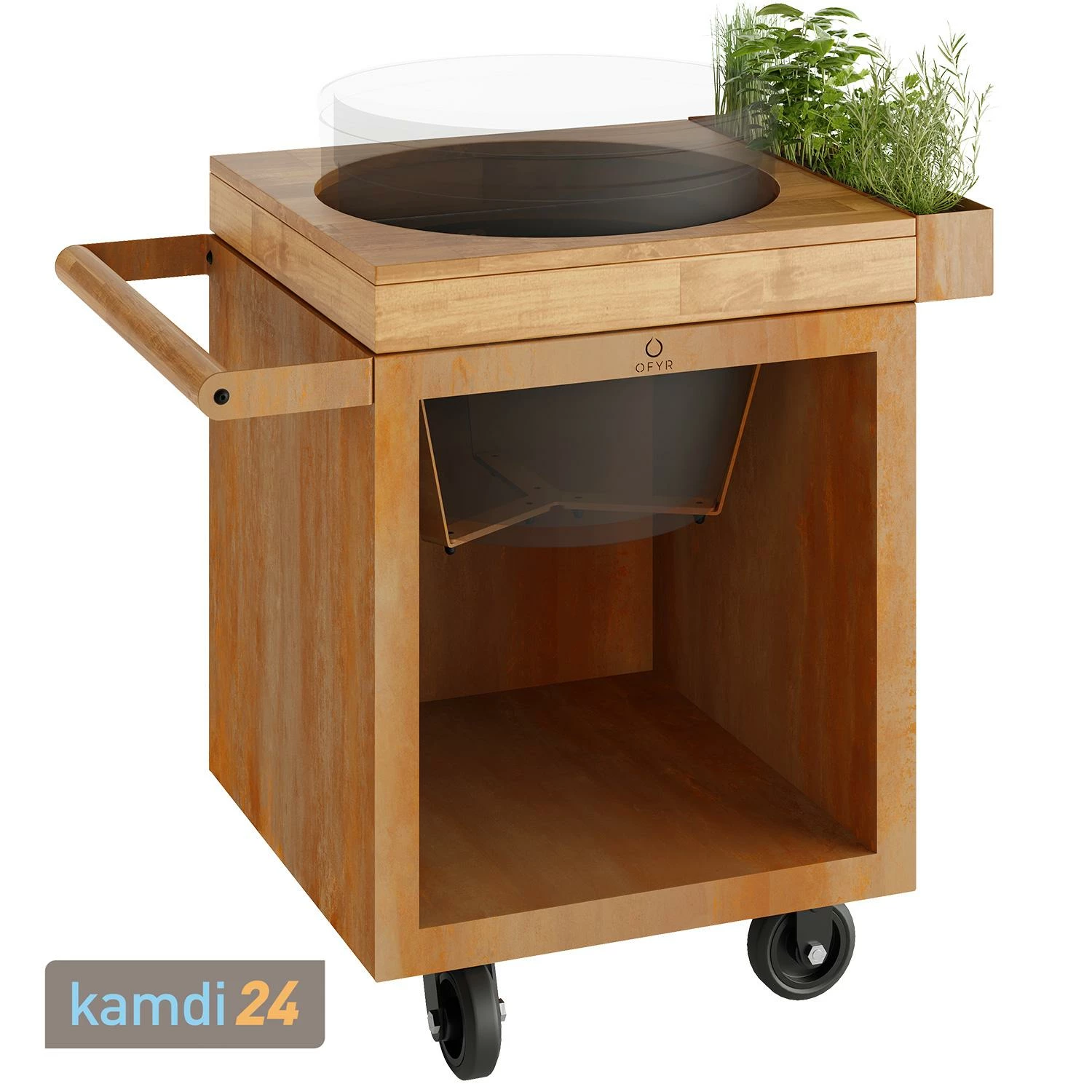 OFYR Sockel Corten 65 PRO Teakholz Für Kamado BGE 1 OFYR Sockel Corten 65 PRO Teakholz Für Kamado BGE