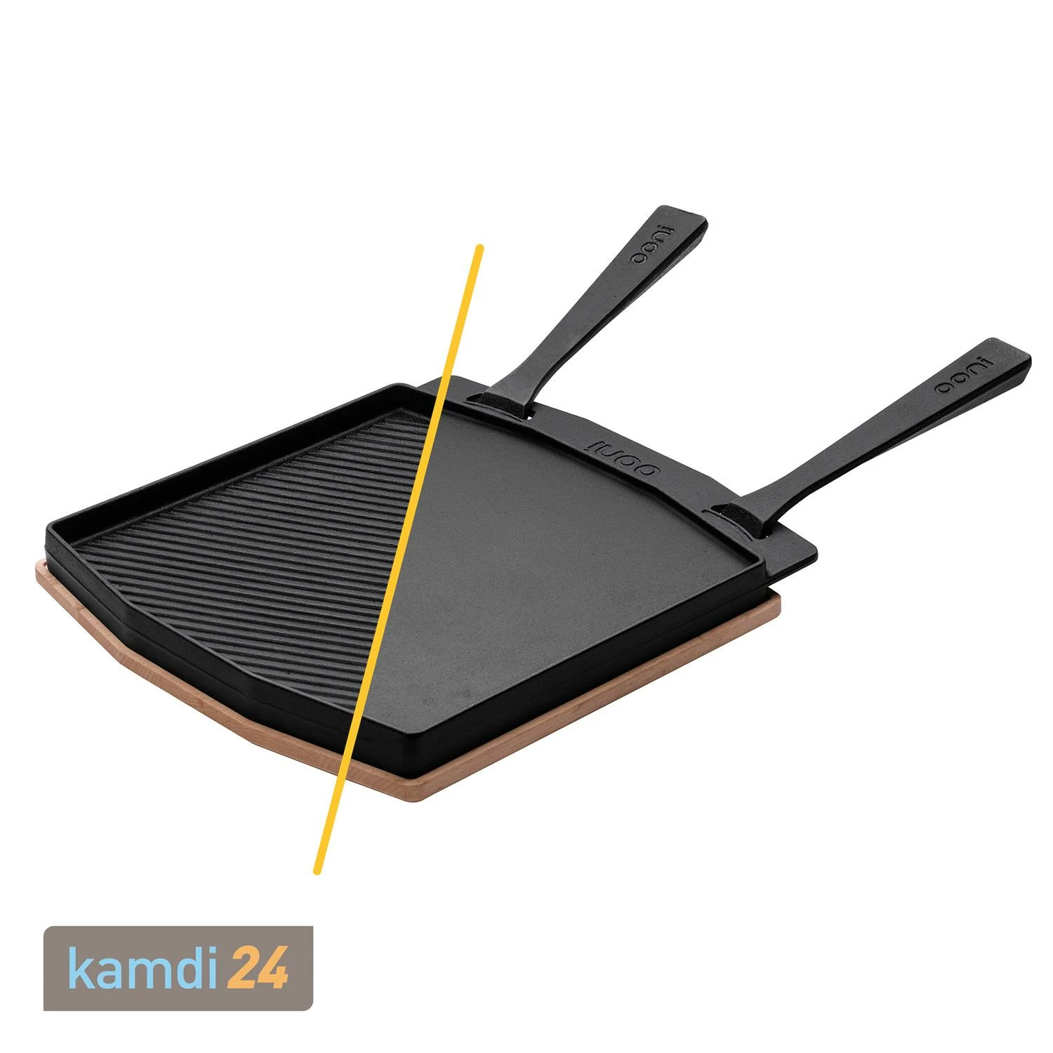 Ooni Doppelseitige Grillpfanne Aus Gusseisen Inkl. Untersetzer 3 Ooni Doppelseitige Grillpfanne Aus Gusseisen Inkl. Untersetzer – Bild 3