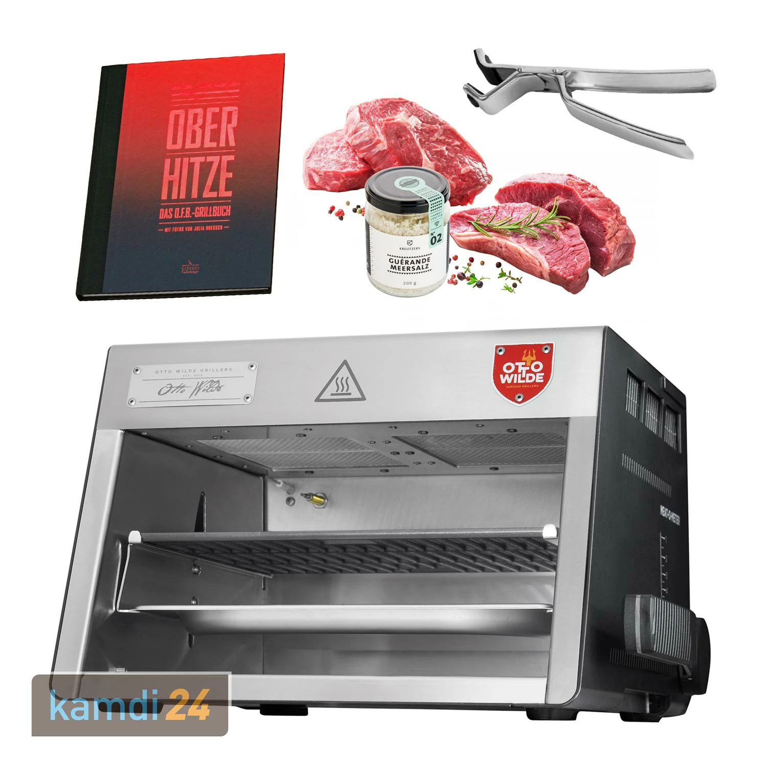 Otto Wilde O.F.B. Gasgrill + Zange + Oberhitze Grillbuch + Kreutzers Premium Rindfleisch-Paket 1 Otto Wilde O.F.B. Gasgrill + Zange + Oberhitze Grillbuch + Kreutzers Premium Rindfleisch-Paket