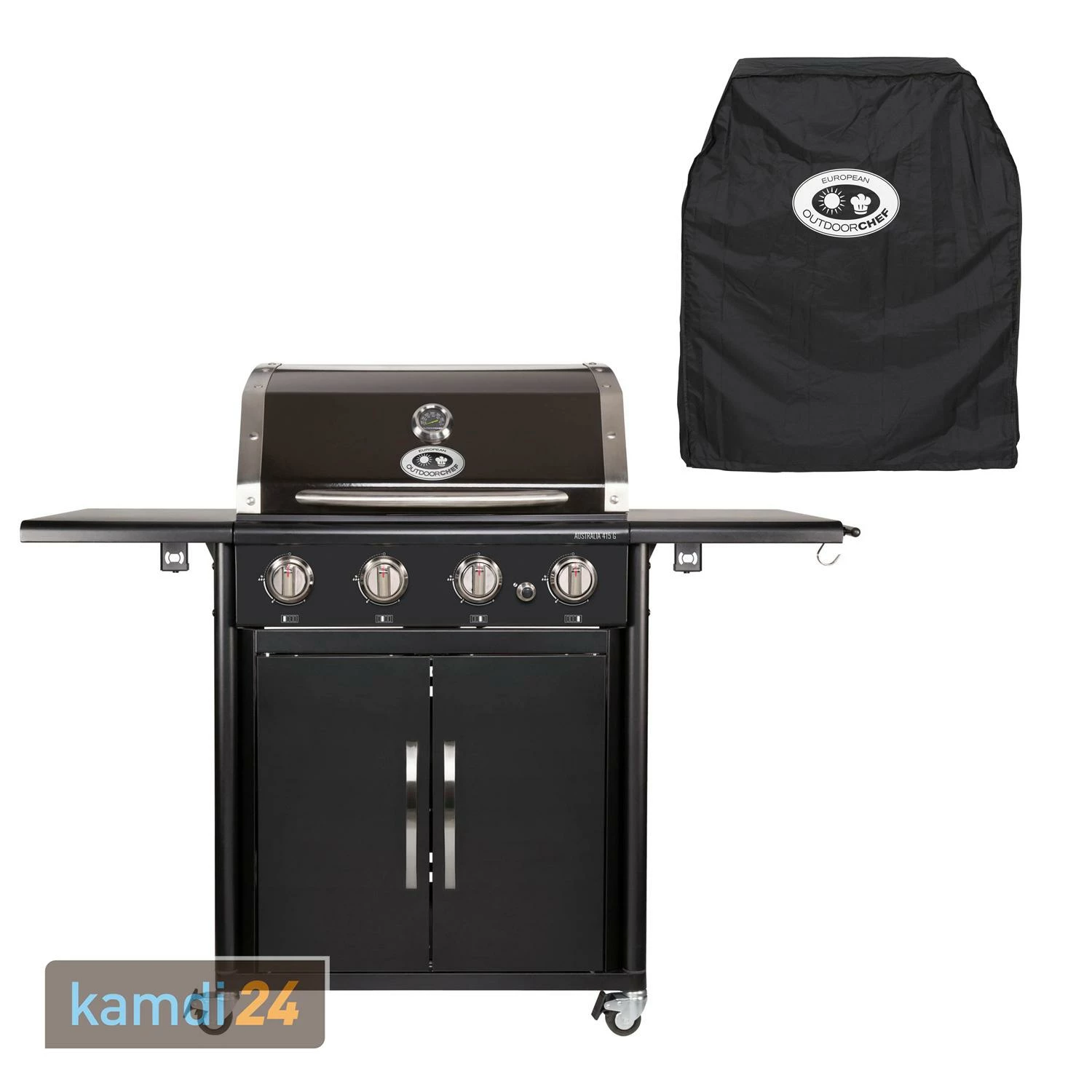 Outdoorchef Australia 415 G Gas-Grillstation Schwarz + Abdeckhaube 1 Outdoorchef Australia 415 G Gas-Grillstation Schwarz + Abdeckhaube