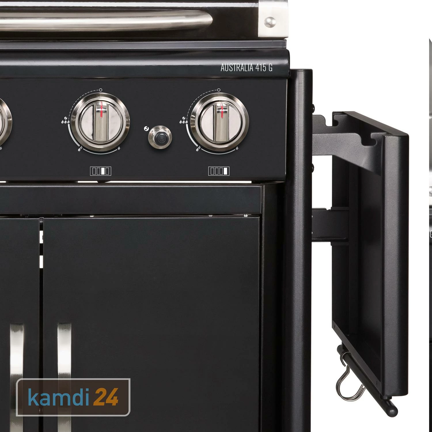 Outdoorchef Australia 415 G Gas-Grillstation Schwarz + Drehkorb-Set 8 Outdoorchef Australia 415 G Gas-Grillstation Schwarz + Drehkorb-Set – Bild 8