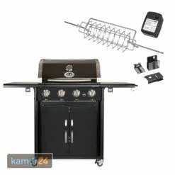 Outdoorchef Australia 415 G Gas-Grillstation Schwarz + Drehkorb-Set