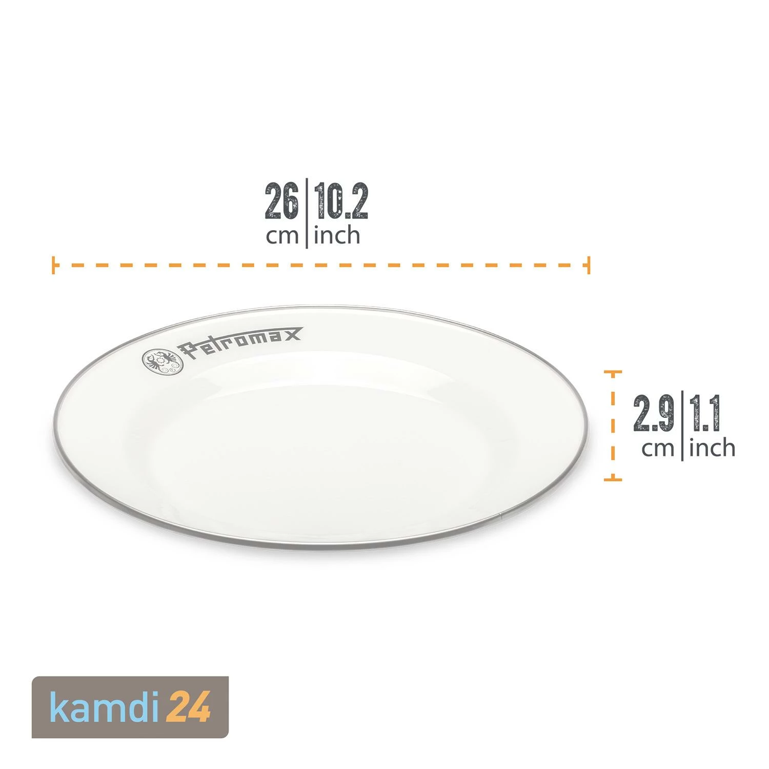 Petromax Emaille-Teller Weiß 2er-Set Ø 26 Cm 4 Petromax Emaille-Teller Weiß 2er-Set Ø 26 Cm – Bild 4