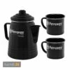 Petromax Perkolator Perkomax + 2 Emaille-Becher Schwarz