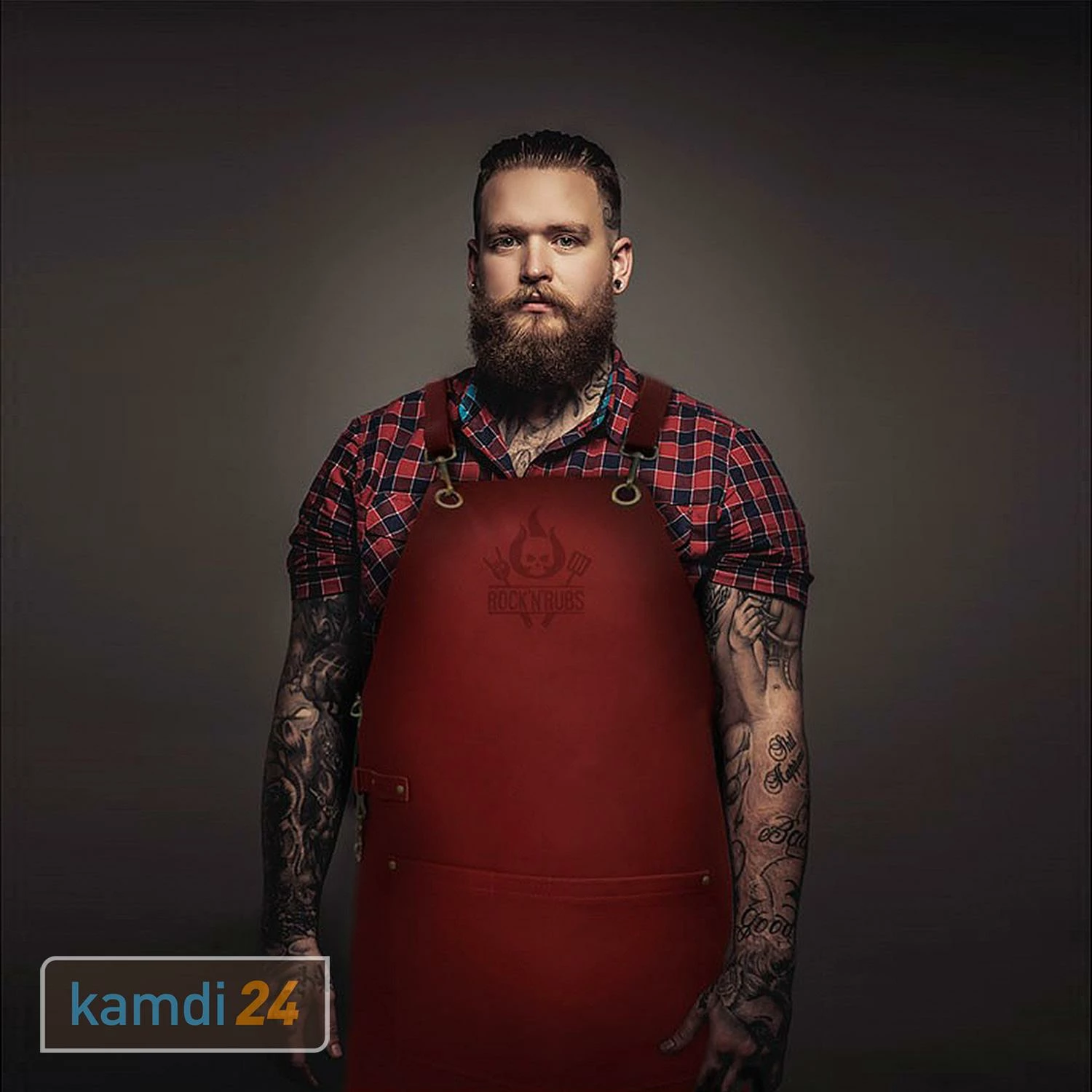 Rock'n'Rubs Grillschürze Leder Rot 2 Rock'n'Rubs Grillschürze Leder Rot – Bild 2