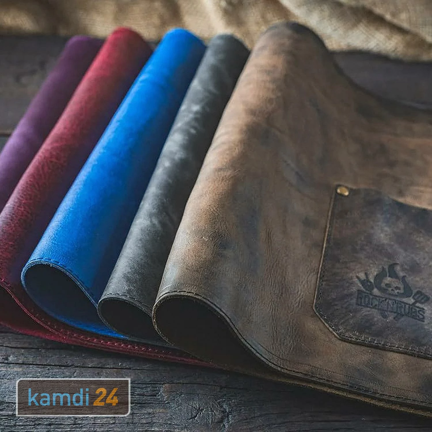 Rock'n'Rubs Tisch-Set Aus Leder Blau 3 Rock'n'Rubs Tisch-Set Aus Leder Blau – Bild 3