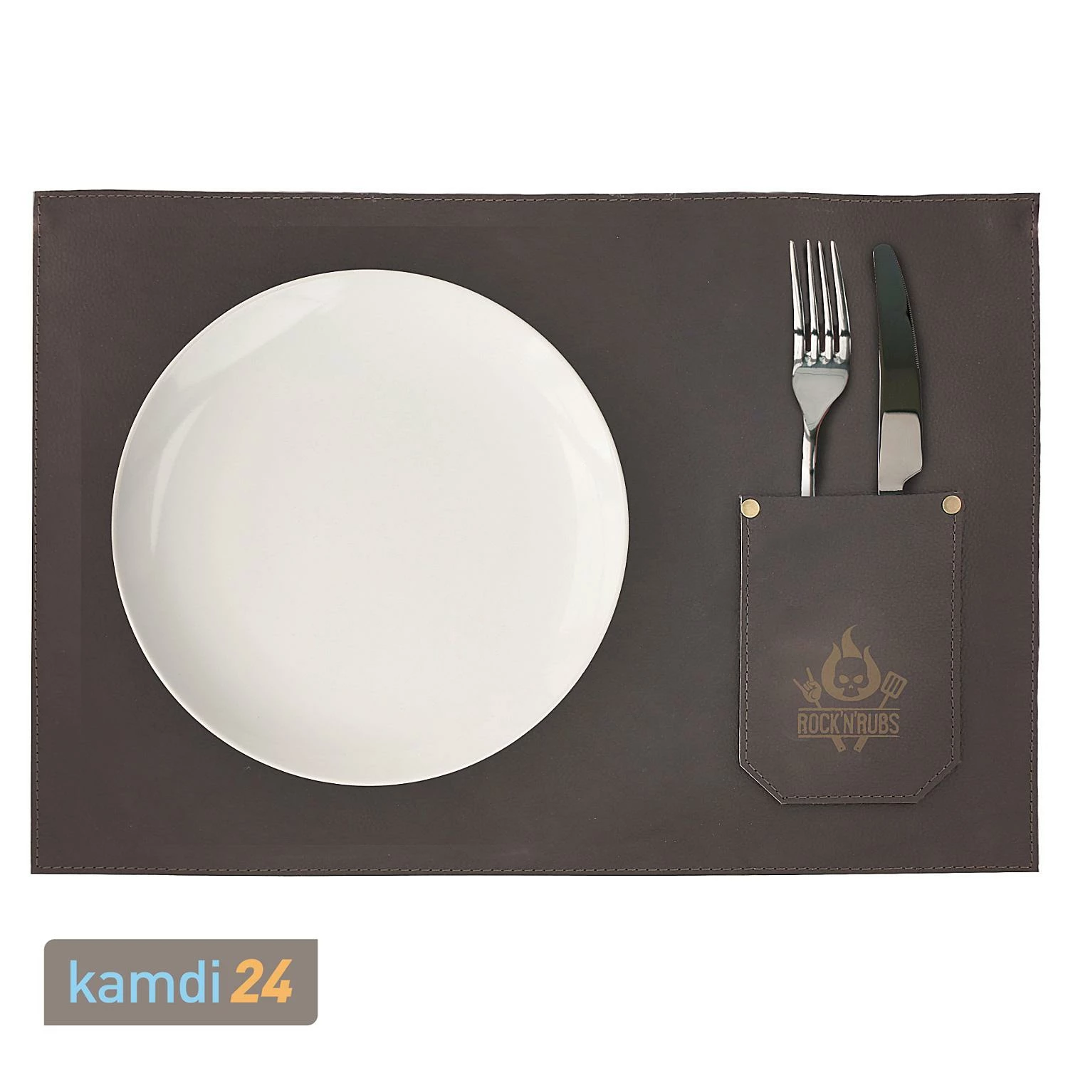 Rock'n'Rubs Tisch-Set Aus Leder Braun 2 Rock'n'Rubs Tisch-Set Aus Leder Braun – Bild 2