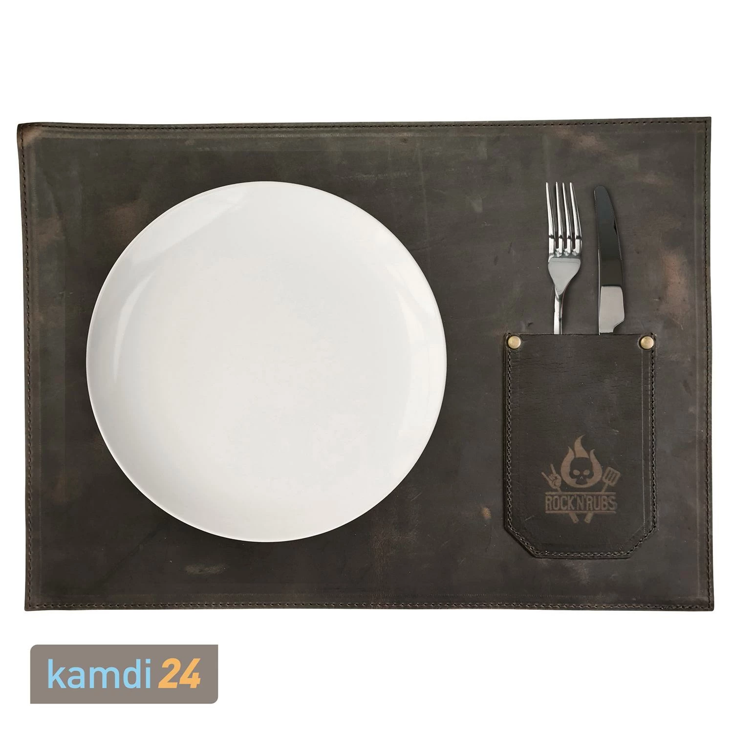 Rock'n'Rubs Tisch-Set Aus Leder Cognac Crunch 2 Rock'n'Rubs Tisch-Set Aus Leder Cognac Crunch – Bild 2