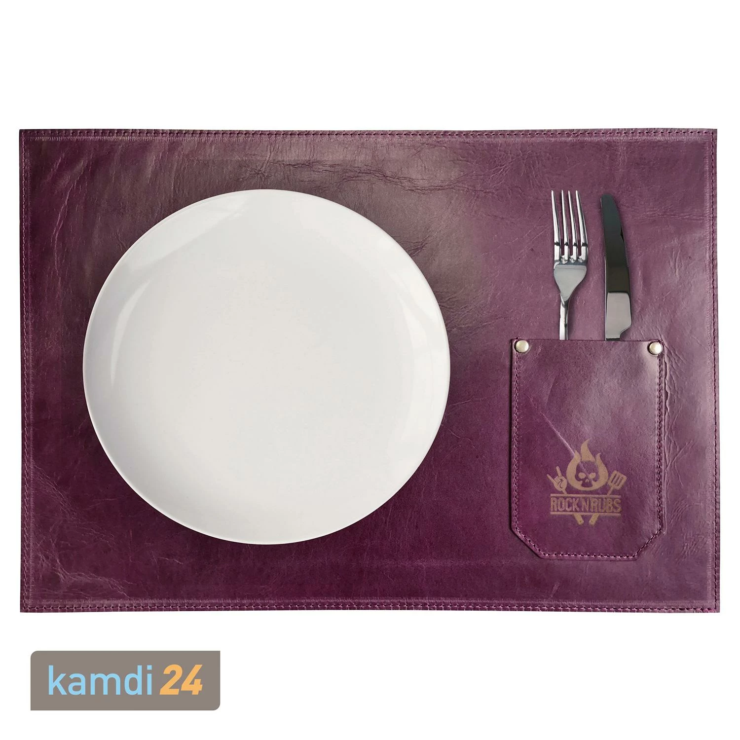 Rock'n'Rubs Tisch-Set Aus Leder Lila 2 Rock'n'Rubs Tisch-Set Aus Leder Lila – Bild 2