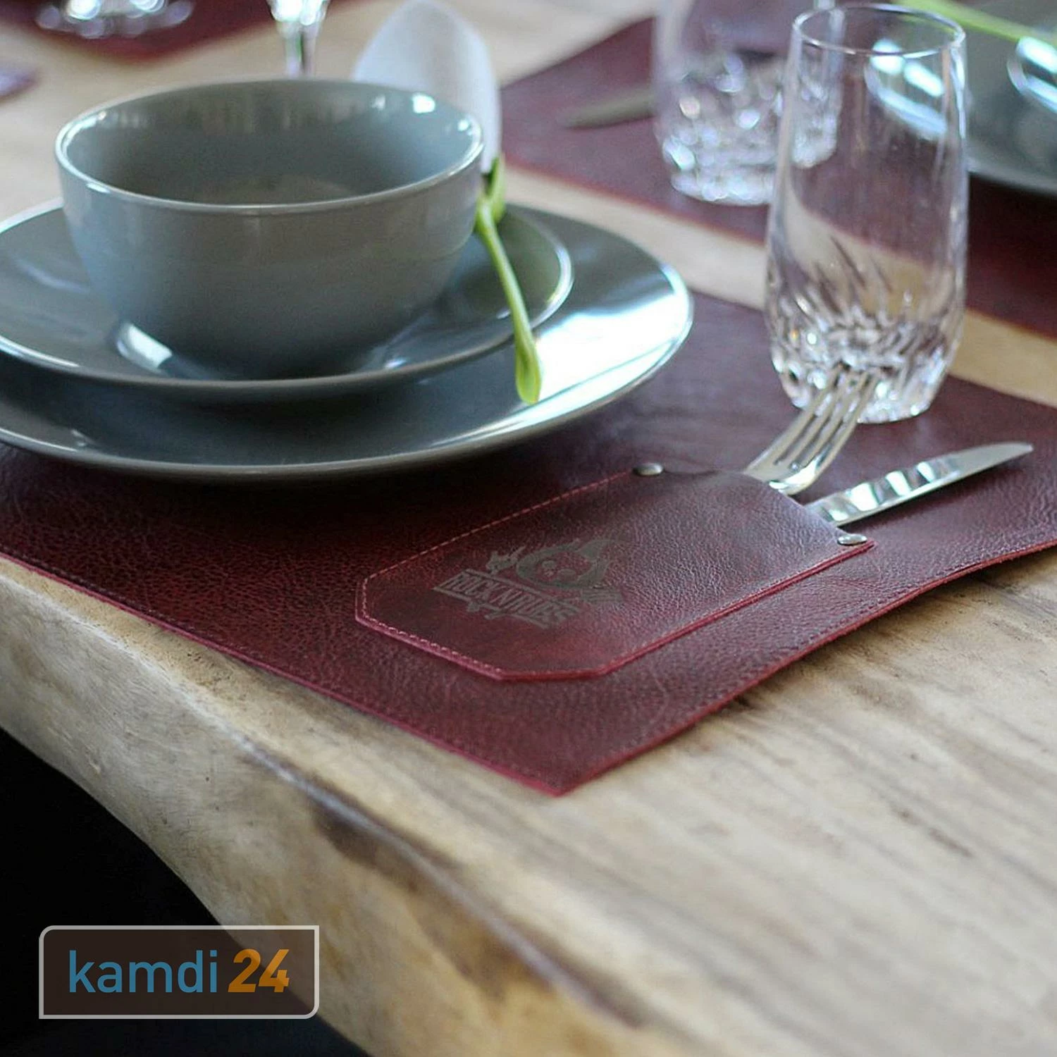 Rock'n'Rubs Tisch-Set Aus Leder Lila 3 Rock'n'Rubs Tisch-Set Aus Leder Lila – Bild 3