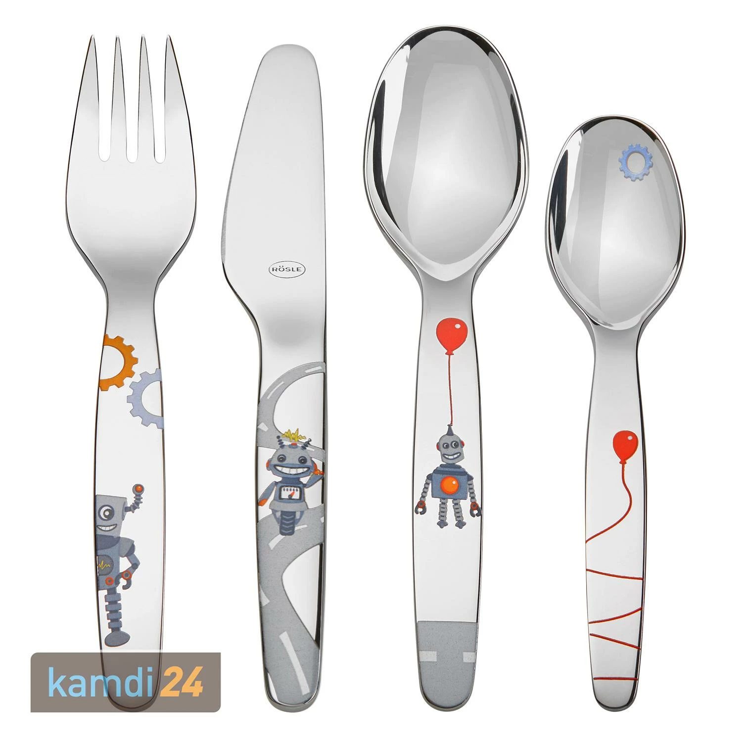 Rösle RÖSLE Kinderbesteck Kleiner Roboter Set 4-tlg. 1 Rösle RÖSLE Kinderbesteck Kleiner Roboter Set 4-tlg.