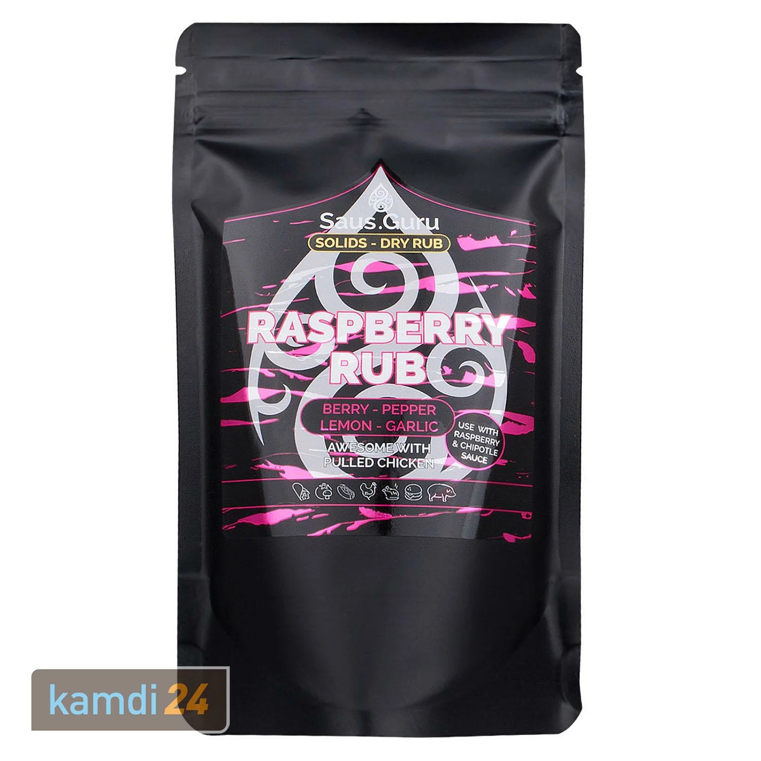 Saus.Guru Solids Raspberry Rub 210 G BlackBag 1 Saus.Guru Solids Raspberry Rub 210 G BlackBag