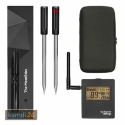 The MeatStick Set 4: 2x The MeatStick Inkl. Ladegerät, WiFi Bridge Und Transporttasche