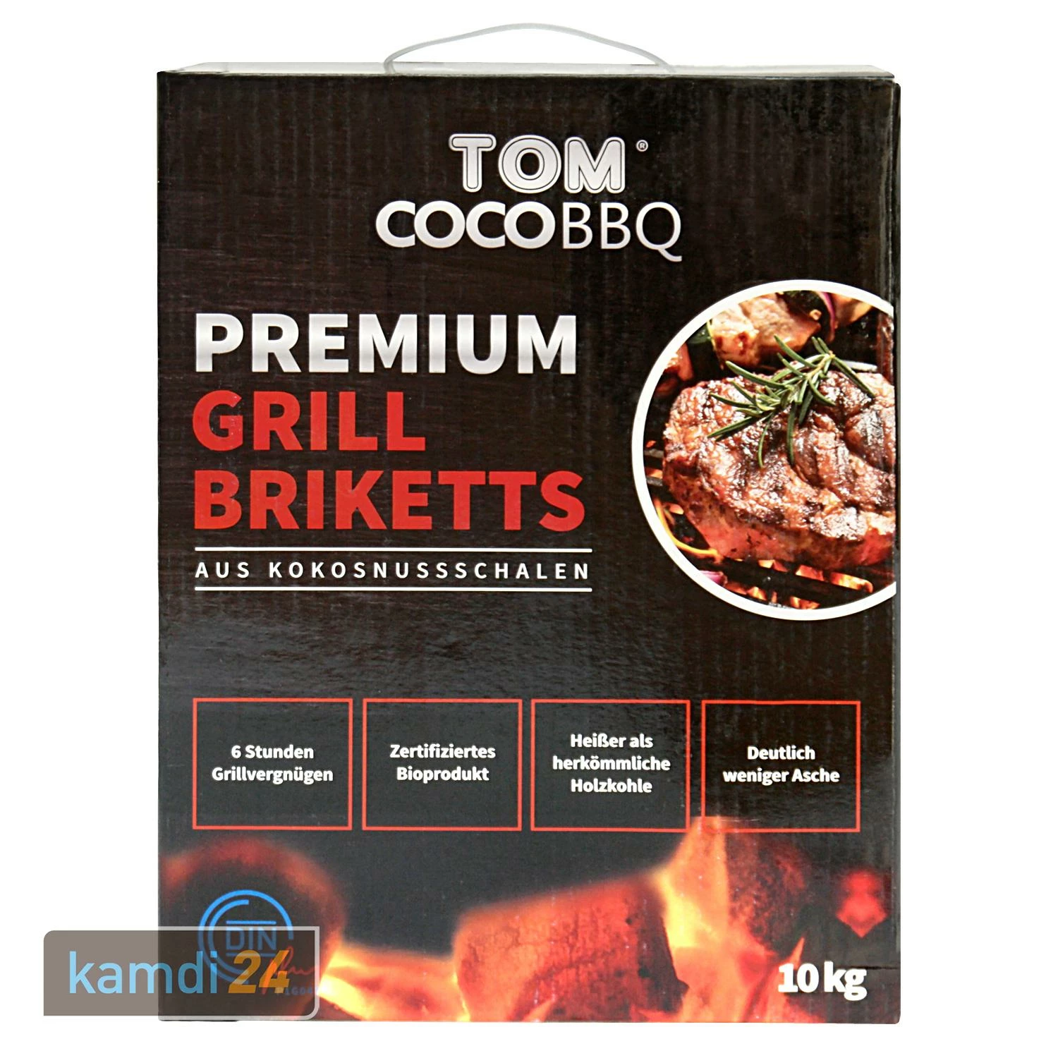 TOM COCO Grill-Kokoskohle Briketts, Quader, 2 X 10 Kg (20 Kg) 2 TOM COCO Grill-Kokoskohle Briketts, Quader, 2 X 10 Kg (20 Kg) – Bild 2