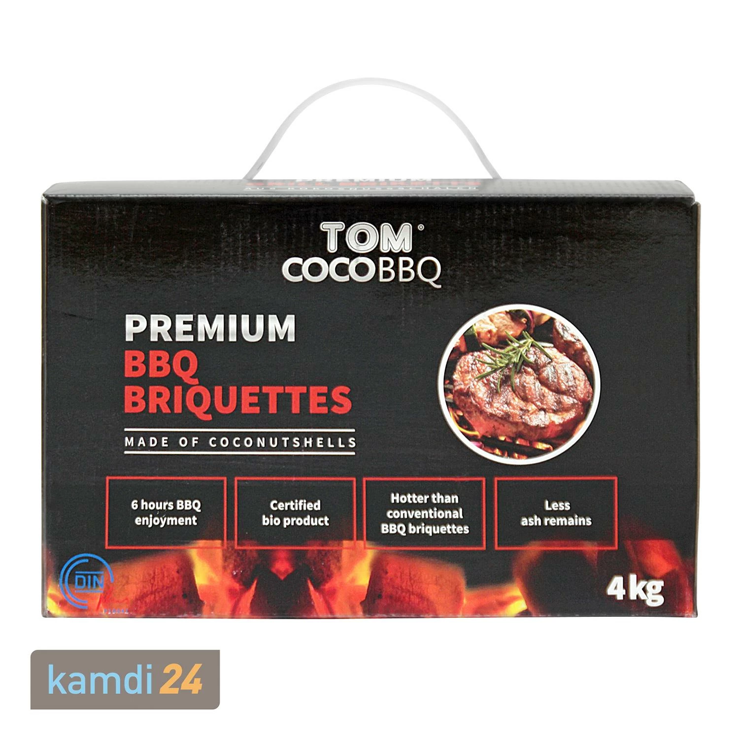 TOM COCO Grill-Kokoskohle Briketts, Quader, 3 X 4 Kg (12 Kg) 2 TOM COCO Grill-Kokoskohle Briketts, Quader, 3 X 4 Kg (12 Kg) – Bild 2