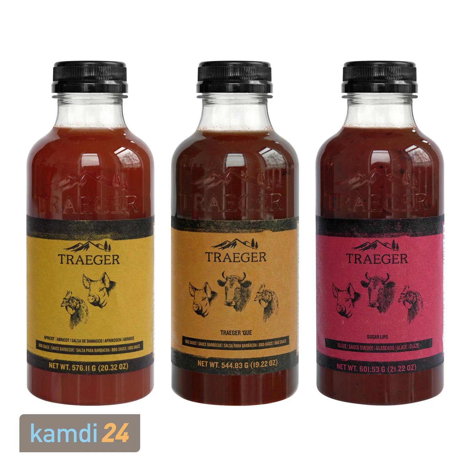Traeger BBQ Soße 3er-Set: Apricot, Traeger 'Que, Sugar Lips 1 Traeger BBQ Soße 3er-Set: Apricot, Traeger 'Que, Sugar Lips