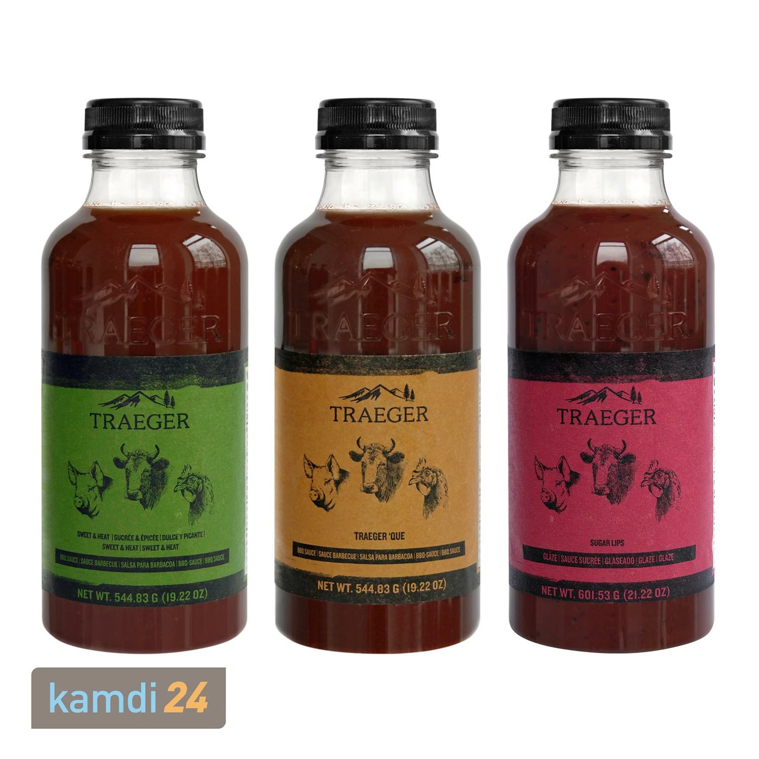 Traeger BBQ Soße 3er-Set: Sweet & Heat, Traeger 'Que, Sugar Lips 1 Traeger BBQ Soße 3er-Set: Sweet & Heat, Traeger 'Que, Sugar Lips