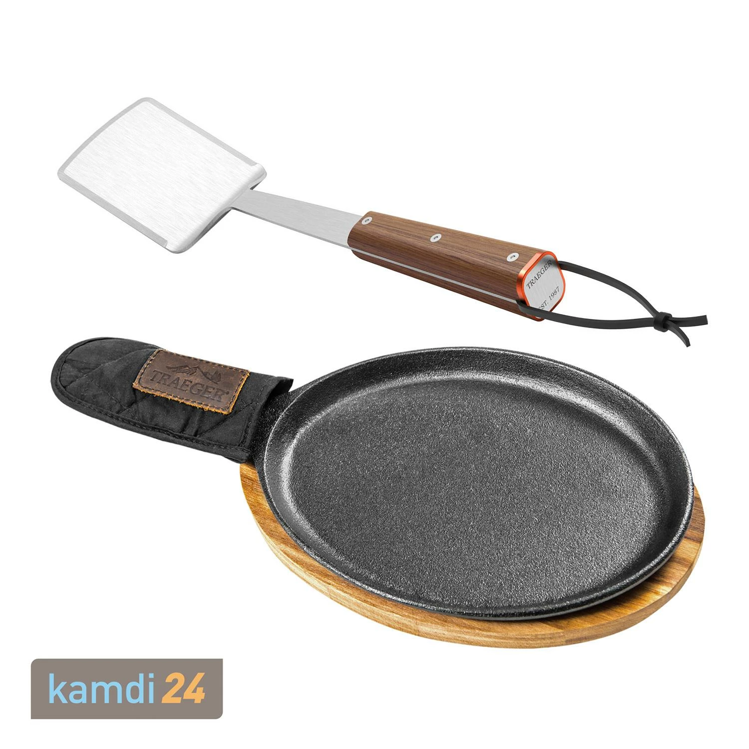 Traeger Fajita Pfanne Gusseissen + Grillwender 1 Traeger Fajita Pfanne Gusseissen + Grillwender