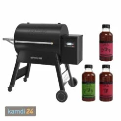 Traeger IRONWOOD 885 Pelletgrill Inkl. BBQ Soße 3er-Set (Texas Spicy, Sweet & Heat, Sugar Lips)
