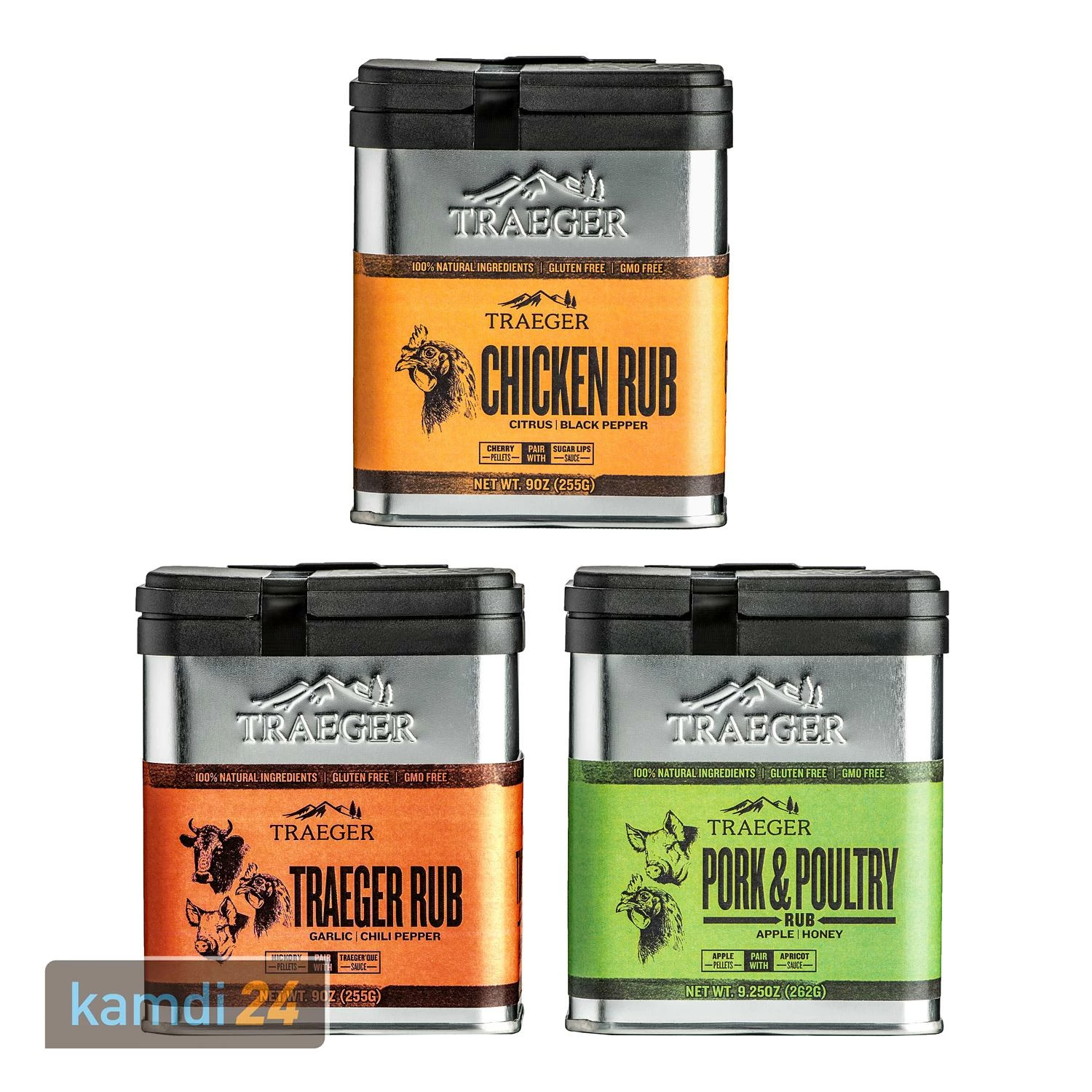 Traeger Rubs 3er-Set: Chicken, Traeger, Pork & Poultry 1 Traeger Rubs 3er-Set: Chicken, Traeger, Pork & Poultry