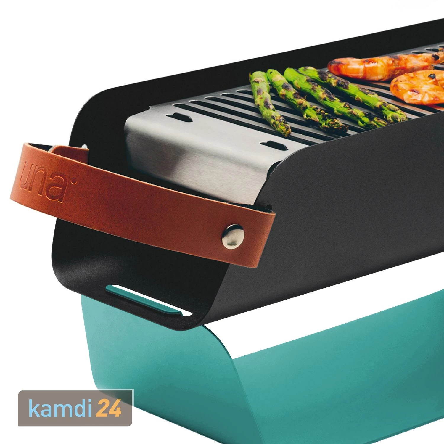 UNA Holzkohlegrill Türkis 2 UNA Holzkohlegrill Türkis – Bild 2